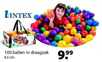 Aanbiedingen 100 ballen in draagzak - Intex - Geldig van 14/03/2016 tot 03/04/2016 bij Multi Bazar