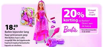 Aanbiedingen Barbie bijzonder lang haar prinsessen pop - Mattel - Geldig van 14/03/2016 tot 03/04/2016 bij Multi Bazar