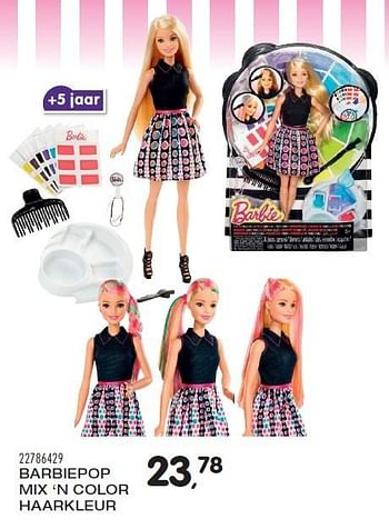 Aanbiedingen Barbiepop mix `n color haarkleur - Mattel - Geldig van 15/03/2016 tot 19/04/2016 bij Supra Bazar
