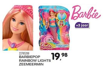 Aanbiedingen Barbiepop rainbow lights zeemeermin - Mattel - Geldig van 15/03/2016 tot 19/04/2016 bij Supra Bazar
