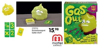 Aanbiedingen Schetenspel gas out - Mattel - Geldig van 15/03/2016 tot 19/04/2016 bij Supra Bazar