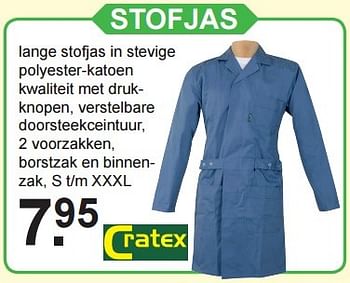Aanbiedingen Stofjas - Cratex - Geldig van 14/03/2016 tot 03/04/2016 bij Van Cranenbroek