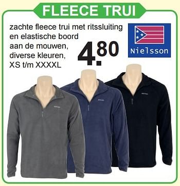 Aanbiedingen Fleece trui - Nielsson - Geldig van 14/03/2016 tot 03/04/2016 bij Van Cranenbroek