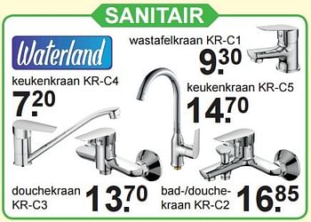 Aanbiedingen Wastafelkraan - Waterland - Geldig van 14/03/2016 tot 03/04/2016 bij Van Cranenbroek