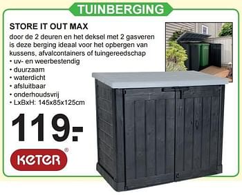 Aanbiedingen Tuinberging store it out max - Keter - Geldig van 14/03/2016 tot 03/04/2016 bij Van Cranenbroek