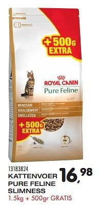 Aanbiedingen Kattenvoer pure feline slimness - Royal Canin - Geldig van 15/03/2016 tot 19/04/2016 bij Supra Bazar