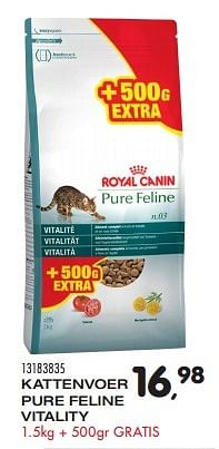 Aanbiedingen Kattenvoer pure feline vitality - Royal Canin - Geldig van 15/03/2016 tot 19/04/2016 bij Supra Bazar