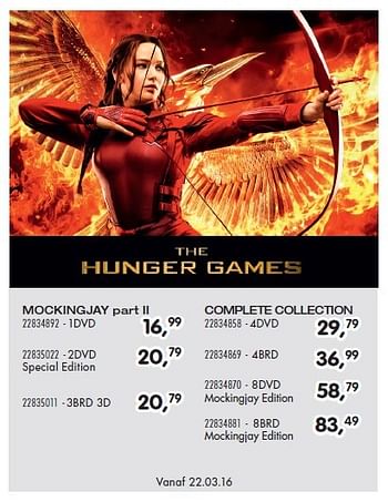 Aanbiedingen The hunger games mockingjay part ii - Huismerk - Supra Bazar - Geldig van 15/03/2016 tot 19/04/2016 bij Supra Bazar