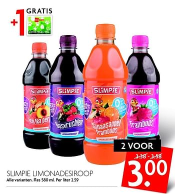 Aanbiedingen Slimpie limonadesiroop - Slimpie - Geldig van 13/03/2016 tot 19/03/2016 bij Deka Markt