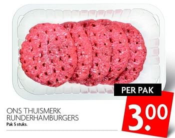 Aanbiedingen Ons thuismerk runderhamburgers - Huismerk - Deka Markt - Geldig van 13/03/2016 tot 19/03/2016 bij Deka Markt