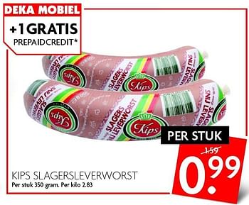 Aanbiedingen Kips slagersleverworst - Kips - Geldig van 13/03/2016 tot 19/03/2016 bij Deka Markt