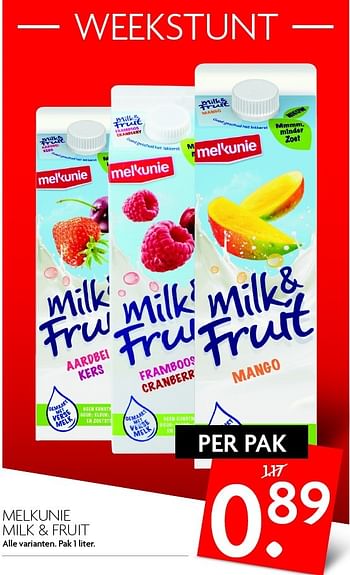 Aanbiedingen Melkunie milk + fruit - Melkunie - Geldig van 13/03/2016 tot 19/03/2016 bij Deka Markt