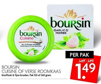 Aanbiedingen Boursin cuisine of verse roomkaas - Boursin - Geldig van 13/03/2016 tot 19/03/2016 bij Deka Markt