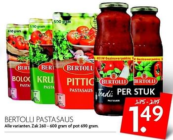 Aanbiedingen Bertolli pastasaus - Bertolli - Geldig van 13/03/2016 tot 19/03/2016 bij Deka Markt