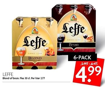 Aanbiedingen Leffe blond of bruin - Leffe - Geldig van 13/03/2016 tot 19/03/2016 bij Deka Markt