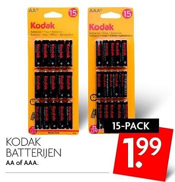 Aanbiedingen Kodak batterijen aa of aaa - Kodak - Geldig van 13/03/2016 tot 19/03/2016 bij Deka Markt