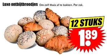 Aanbiedingen Luxe ontbijtbroodjes om zelf thuis af te bakken - Huismerk - Dirk - Geldig van 13/03/2016 tot 19/03/2016 bij Lekker Doen