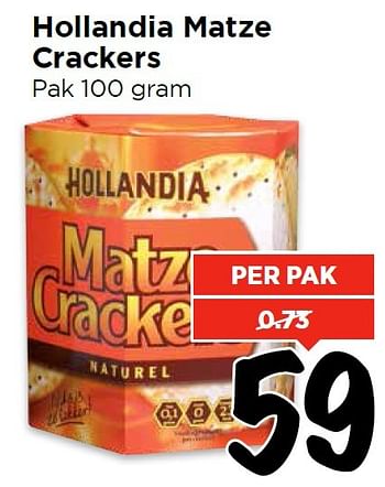 Aanbiedingen Hollandia matze crackers - Hollandia - Geldig van 13/03/2016 tot 19/03/2016 bij Vomar