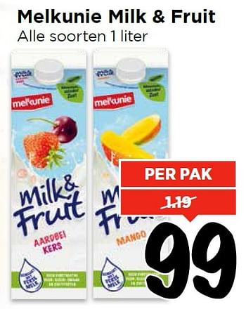 Aanbiedingen Melkunie milk + fruit - Melkunie - Geldig van 13/03/2016 tot 19/03/2016 bij Vomar