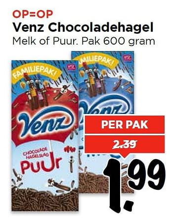 Aanbiedingen Venz chocoladehagel - Venz - Geldig van 13/03/2016 tot 19/03/2016 bij Vomar