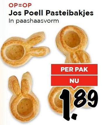 Aanbiedingen Jos poell pasteibakjes - Huismerk Vomar - Geldig van 13/03/2016 tot 19/03/2016 bij Vomar