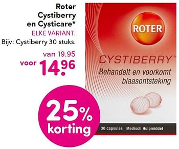 Aanbiedingen Roter cystiberry en cysticare - Roter - Geldig van 07/03/2016 tot 20/03/2016 bij da