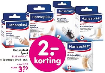 Aanbiedingen Hansaplast sport sporttape small - Hansaplast - Geldig van 07/03/2016 tot 20/03/2016 bij da