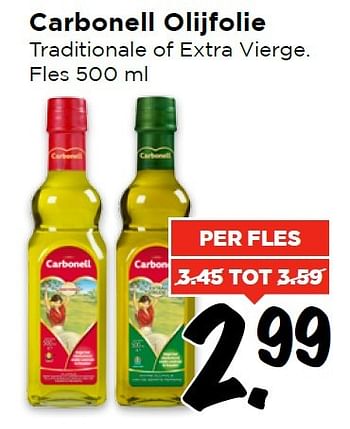 Aanbiedingen Carbonell olijfolie - Carbonell - Geldig van 13/03/2016 tot 19/03/2016 bij Vomar