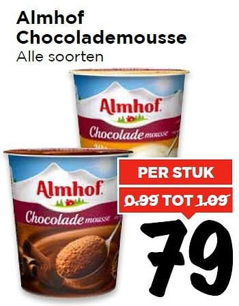Aanbiedingen Almhof chocolademousse - Almhof - Geldig van 13/03/2016 tot 19/03/2016 bij Vomar