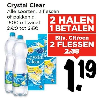 Aanbiedingen Crystal clear - Crystal - Geldig van 13/03/2016 tot 19/03/2016 bij Vomar