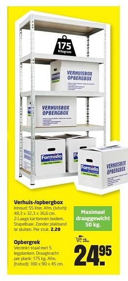 Aanbiedingen Verhuis--opbergbox - Huismerk - Formido - Geldig van 07/03/2016 tot 20/03/2016 bij Formido