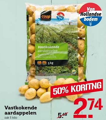 Aanbiedingen Vastkokende aardappelen - Huismerk - Coop - Geldig van 14/03/2016 tot 20/03/2016 bij Coop