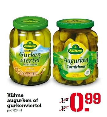 Aanbiedingen Kühne augurken of gurkenviertel - Kühne - Geldig van 14/03/2016 tot 20/03/2016 bij Coop