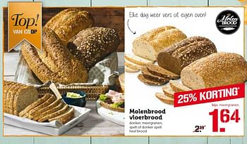 Aanbiedingen Molenbrood vloerbrood - Huismerk - Coop - Geldig van 14/03/2016 tot 20/03/2016 bij Coop