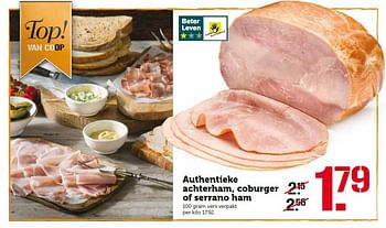 Aanbiedingen Authentieke achterham, coburger of serrano ham - Huismerk - Coop - Geldig van 14/03/2016 tot 20/03/2016 bij Coop