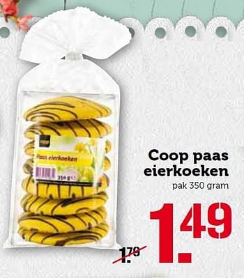 Aanbiedingen Coop paas eierkoeken - Huismerk - Coop - Geldig van 14/03/2016 tot 20/03/2016 bij Coop