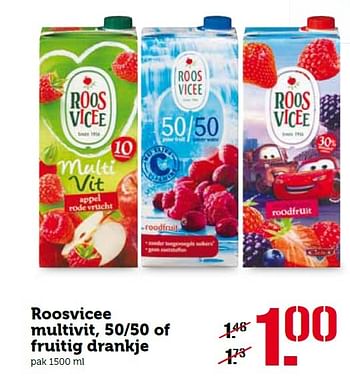 Aanbiedingen Roosvicee multivit, 50-50 of fruitig drankje - Roosvicee - Geldig van 14/03/2016 tot 20/03/2016 bij Coop