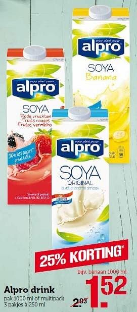 Aanbiedingen Alpro drink - Alpro Soya - Geldig van 14/03/2016 tot 20/03/2016 bij Coop