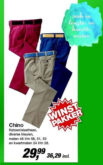 Aanbiedingen Chino - Tailor &amp; Son - Geldig van 09/03/2016 tot 26/03/2016 bij Makro