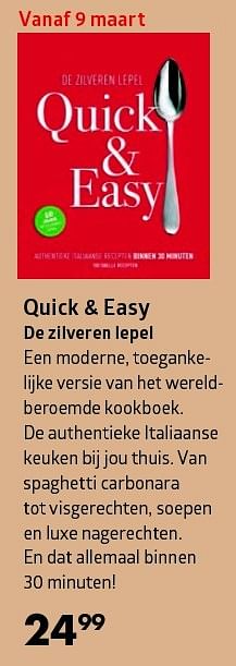 Aanbiedingen Quick + easy de zilveren lepel - Huismerk-Bruna - Geldig van 07/03/2016 tot 20/03/2016 bij Bruna