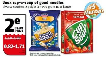 Aanbiedingen Unox cup-a-soup of good noodles - Unox - Geldig van 14/03/2016 tot 20/03/2016 bij Poiesz