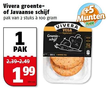 Aanbiedingen Vivera groente- of javaanse schijf - Vivera - Geldig van 14/03/2016 tot 20/03/2016 bij Poiesz