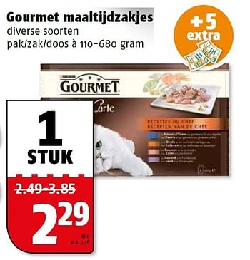 Aanbiedingen Gourmet maaltijdzakjes - Purina - Geldig van 14/03/2016 tot 20/03/2016 bij Poiesz
