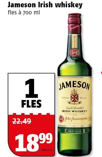 Aanbiedingen Jameson irish whiskey - Jameson - Geldig van 14/03/2016 tot 20/03/2016 bij Poiesz