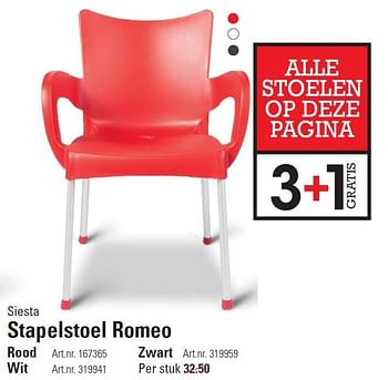 Aanbiedingen Siesta stapelstoel romeo - Siesta - Geldig van 10/03/2016 tot 28/03/2016 bij Sligro