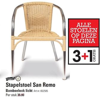 Aanbiedingen Stapelstoel san remo - Sediamo - Geldig van 10/03/2016 tot 28/03/2016 bij Sligro