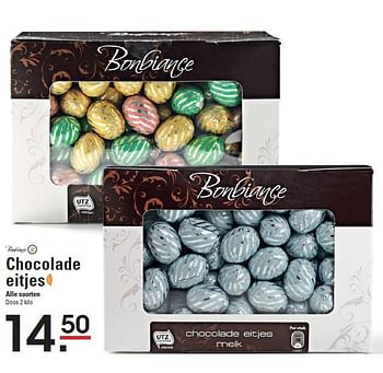 Aanbiedingen Chocolade eitjes - Bonbiance - Geldig van 10/03/2016 tot 28/03/2016 bij Sligro