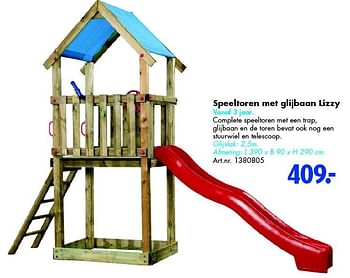 Aanbiedingen Speeltoren met glijbaan lizzy - Huismerk - Bart Smit - Geldig van 05/03/2016 tot 21/08/2016 bij Bart Smit