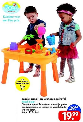 Aanbiedingen Oasis zand- en waterspeeltafel - Oasis Toys - Geldig van 05/03/2016 tot 21/08/2016 bij Bart Smit