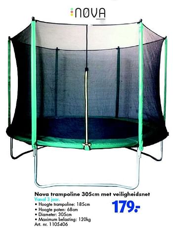 Aanbiedingen Nova trampoline met veiligheidsnet - Nova - Geldig van 05/03/2016 tot 21/08/2016 bij Bart Smit